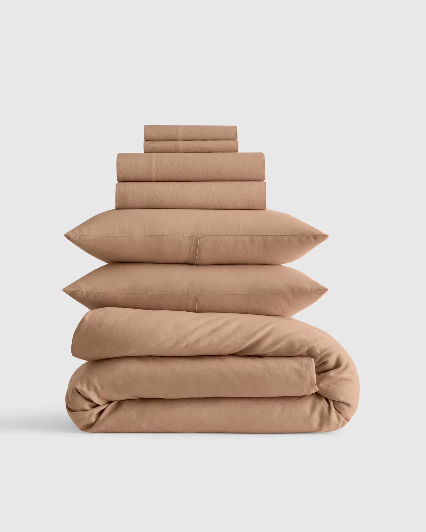 European Linen Deluxe Bedding Bundle - Twin / Willowleaf/White Stripe