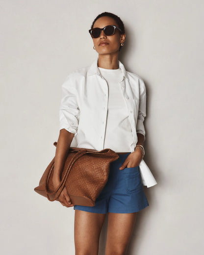 Stretch Cotton Chino Patch Pocket Shorts - 0 / Frost