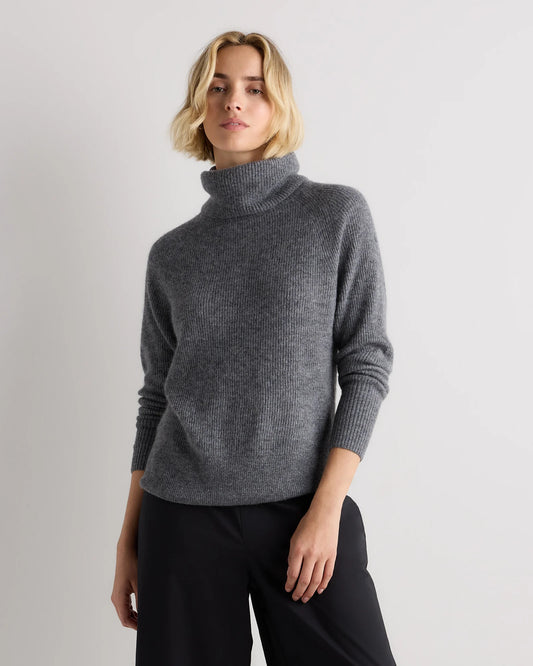 Lightweight Baby Alpaca Turtleneck - XS / Smoked Charcoal