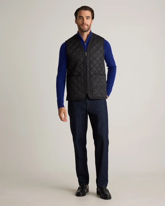 Featherless Quilted Fleece-Lined Liner Vest - S / Black