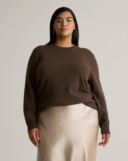 Mongolian Cashmere Crewneck Sweater - 1X / Pale Custard Yellow