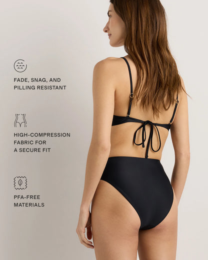 Italian High-Rise High-Leg Bikini Bottom - XS / Palm