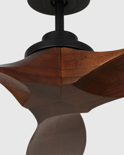 Transitional Wood Blade Ceiling Fan - 52" / Honey/Black