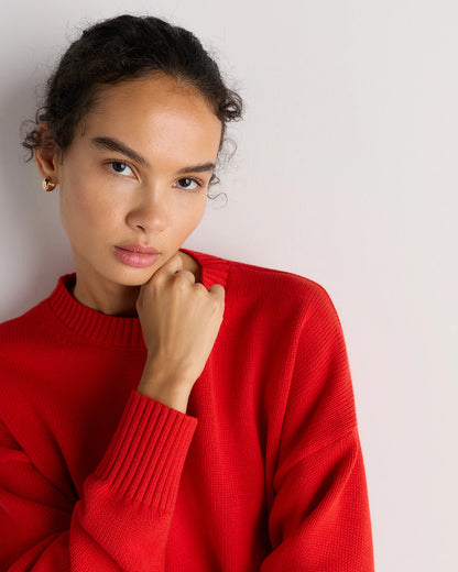 100% Organic Cotton Boyfriend Crew Sweater - XS / Buerre Yellow