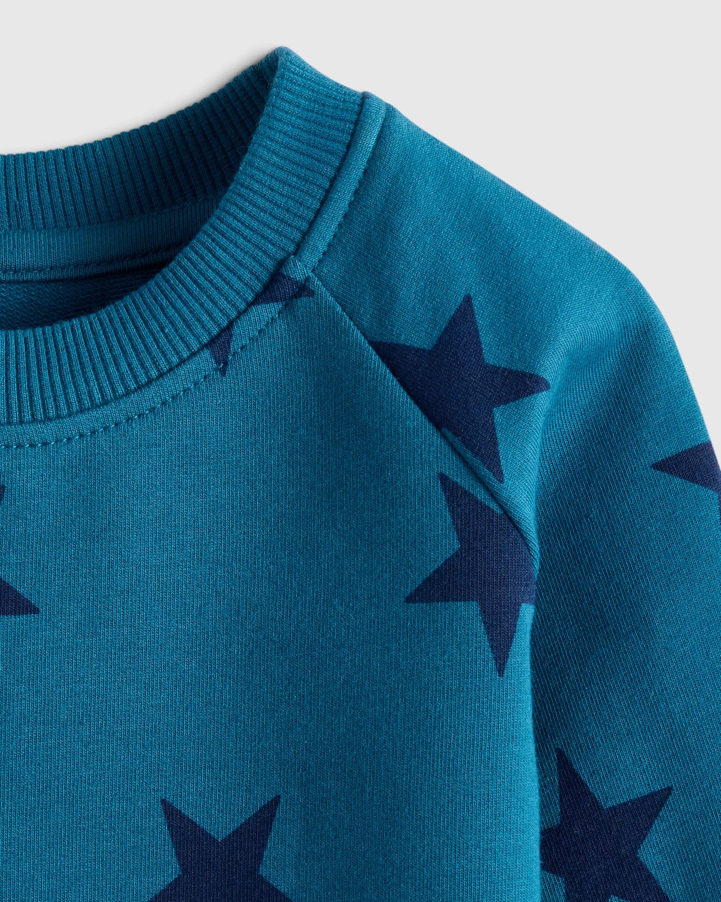 Organic Cotton French Terry Crew Neck Sweatshirt - 3-6M / Blue Stars