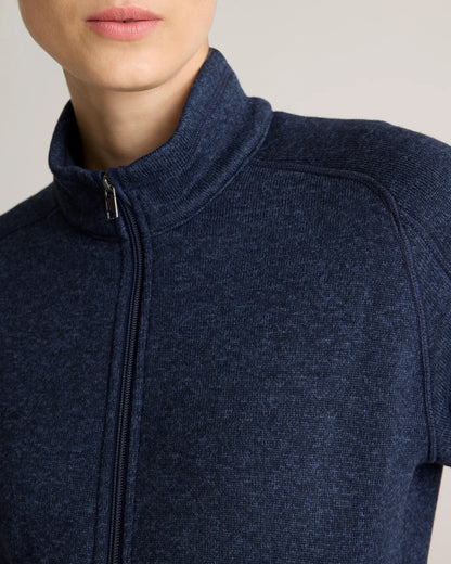 Sweater-Knit Fleece Full-Zip Jacket - XS / Heather Mineral Green
