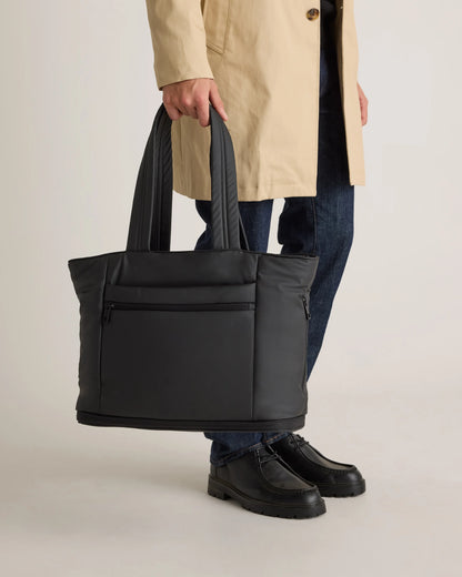 Water Repellent Puff Expandable Tote - One Size / Black