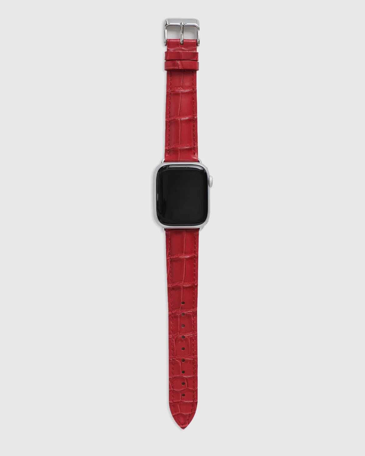Croc-Embossed Leather Apple Watch Band - 38mm - 42mm / Red