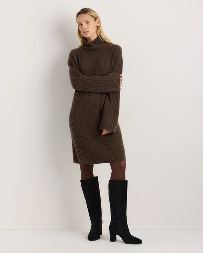 Italian Suede Block Heel Boots - 5 / Espresso Brown