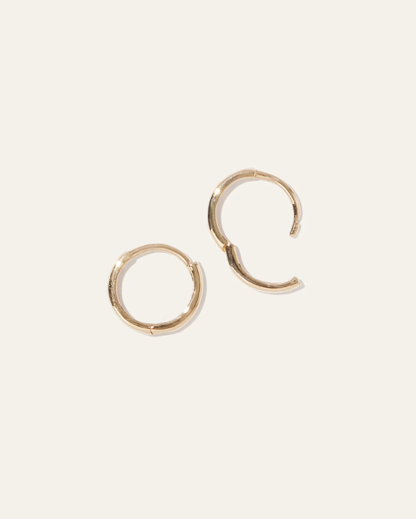 14K Gold Second Piercing Tiny Huggie - Pair - One Size / Yellow Gold
