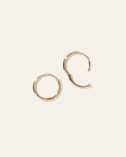 14K Gold Second Piercing Tiny Huggie - Pair - One Size / Yellow Gold