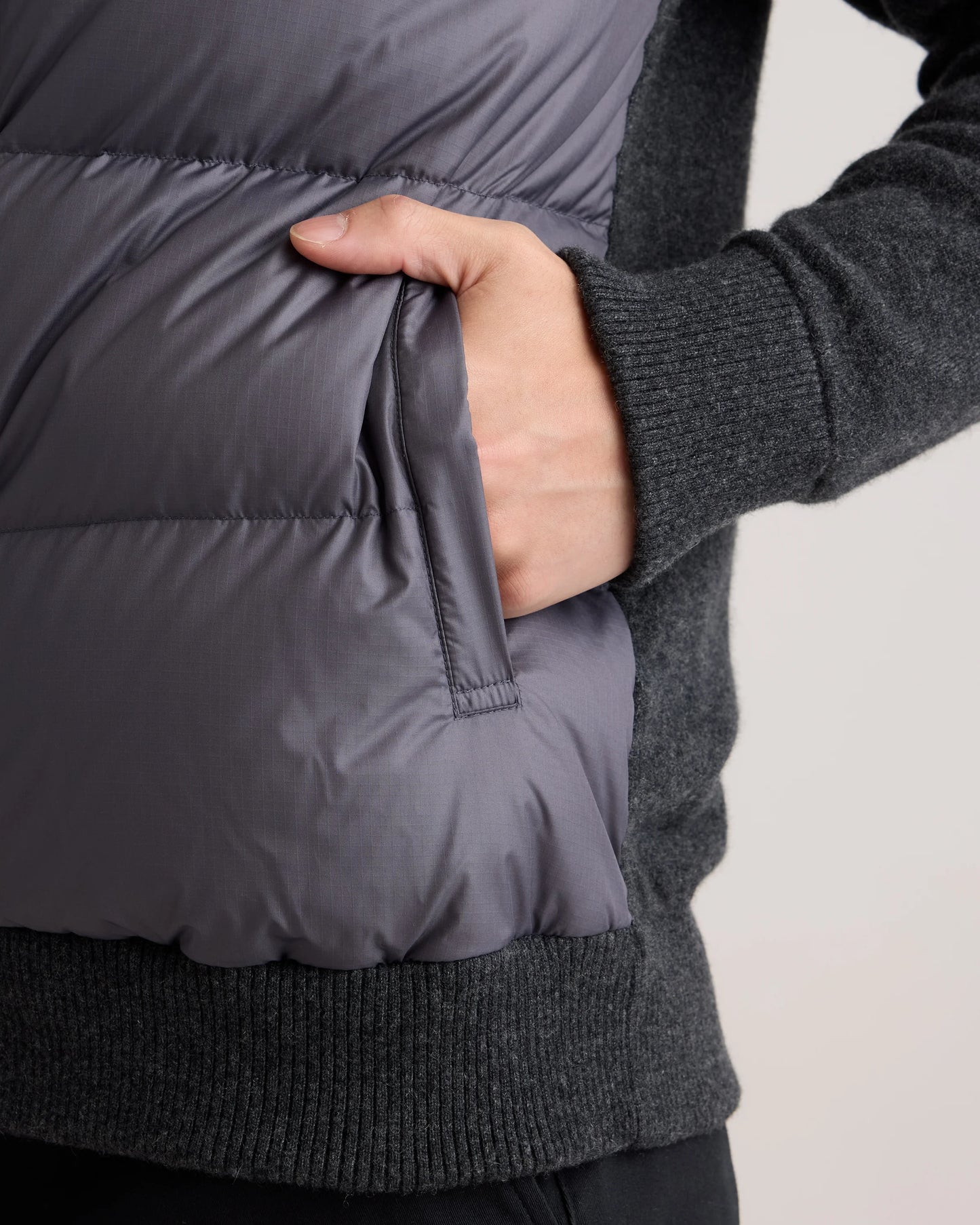 Mixed Media Down and Cashmere Jacket - S / Black
