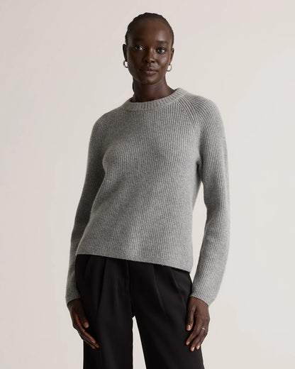 Mongolian Cashmere Fisherman Crewneck Sweater - XS / Teak