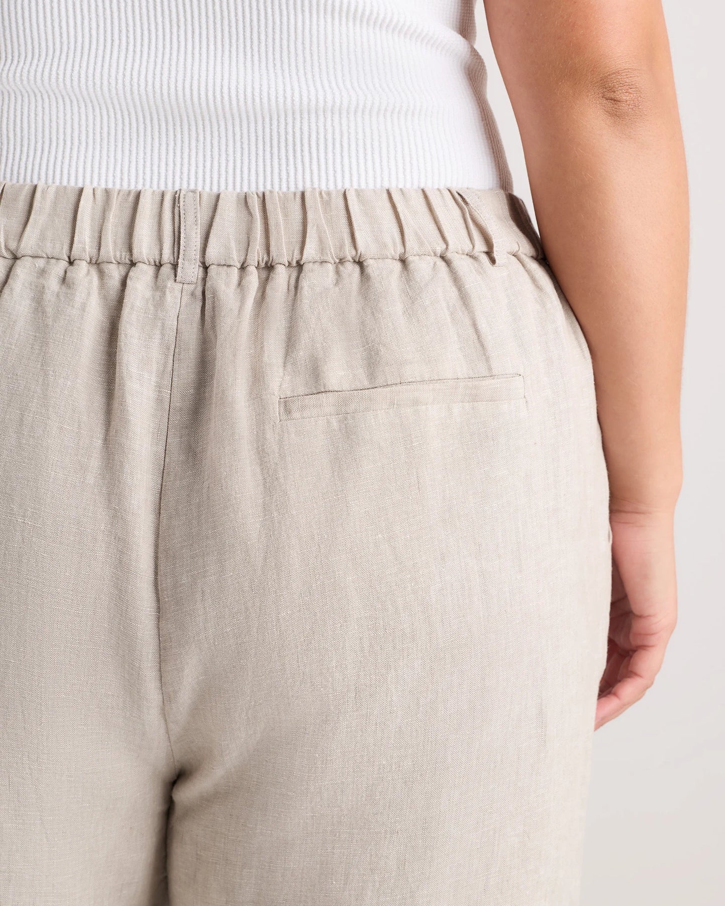 100% European Linen Pleated Trouser - 18 / French Blue