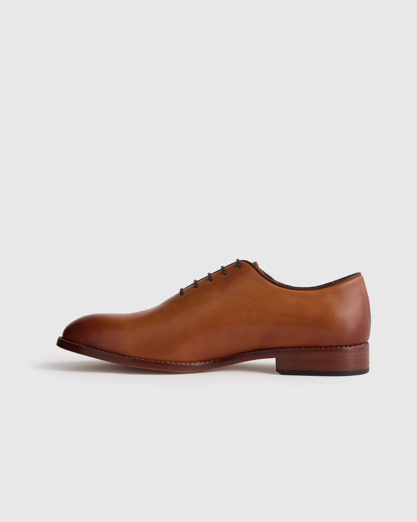 Calfskin Leather Plain Toe Oxford - 7 / Black