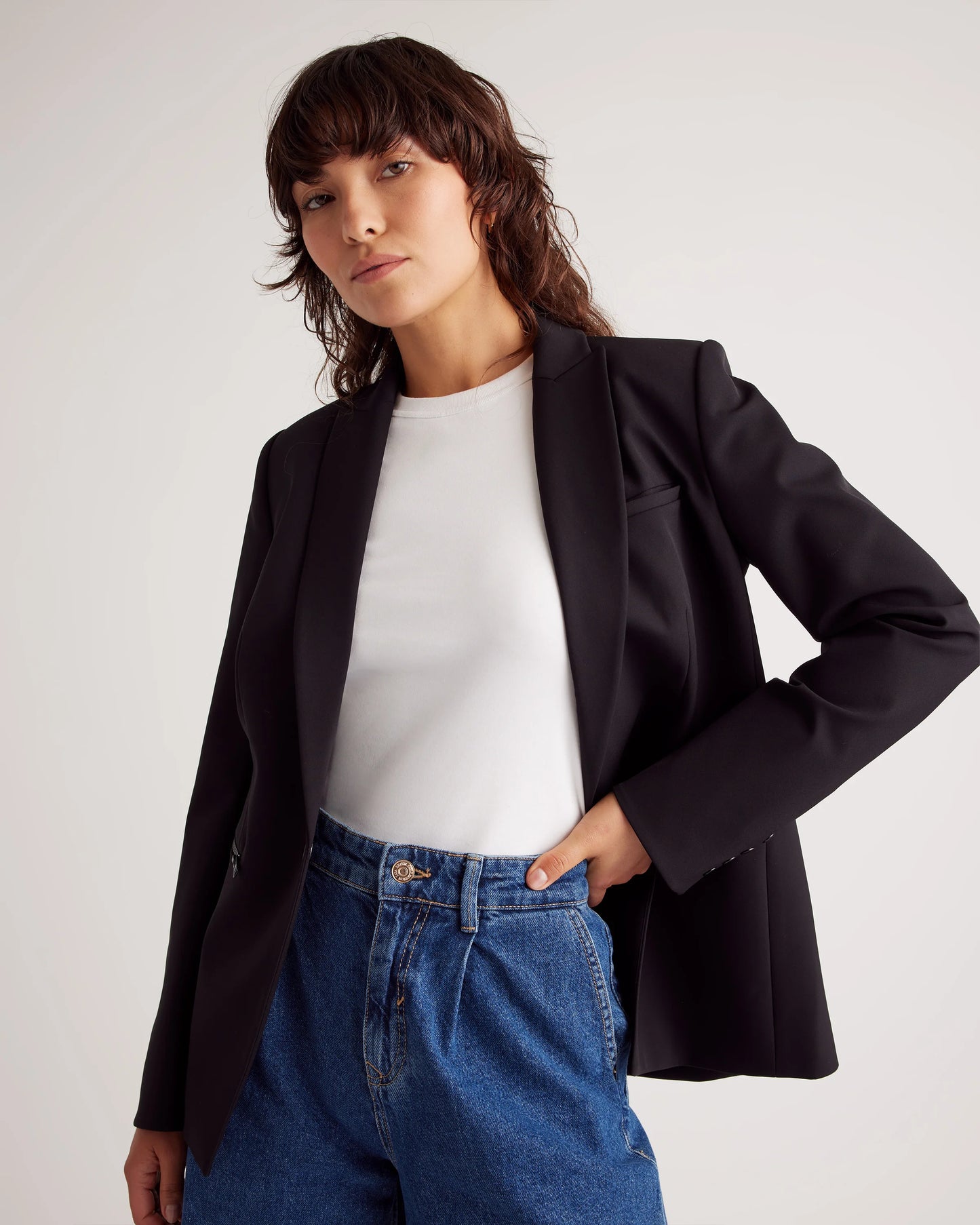 Scuba Single-Breasted Convertible Blazer - XS / True Black