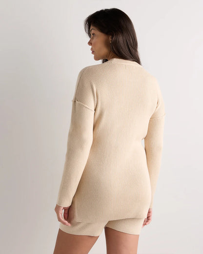 Cotton Cashmere Oversized Maternity Sweater - XS / Black