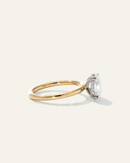 Lab Grown Diamond Oval Petite Hidden Halo Engagement Ring - 1.5ct - 4 / Yellow Gold