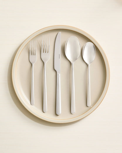 Gia Minimalist 20 Piece Flatware Set - One Size / Polished Stainless Steel