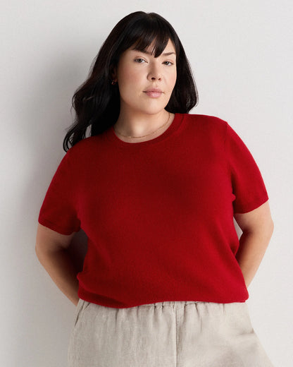 Mongolian Cashmere Tee - 1X / Heather Vintage Pink