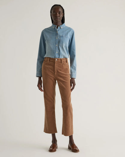 Organic Stretch Corduroy Kick Flare Pants - 0 / Warm Brown