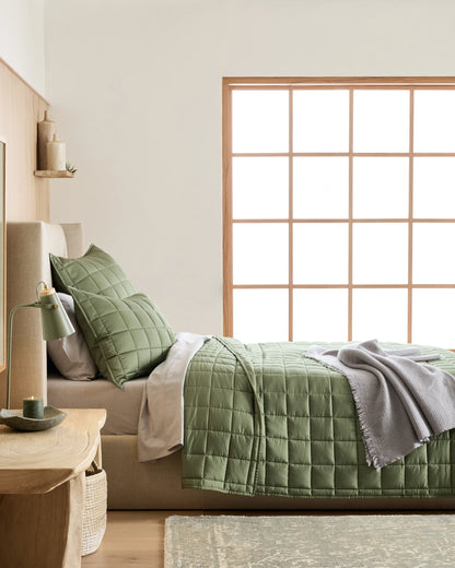 Bamboo Box Quilt - Twin / Sage