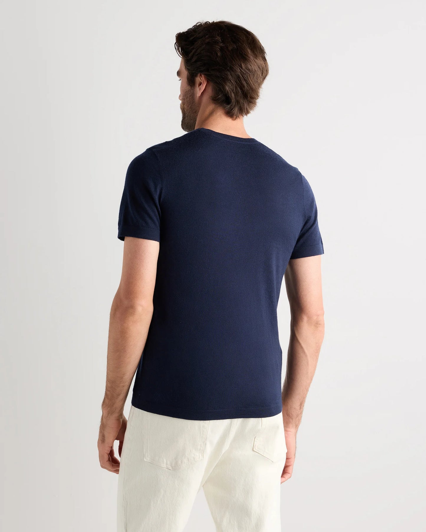 100% Superfine Mongolian Cashmere Tee - S / True Navy