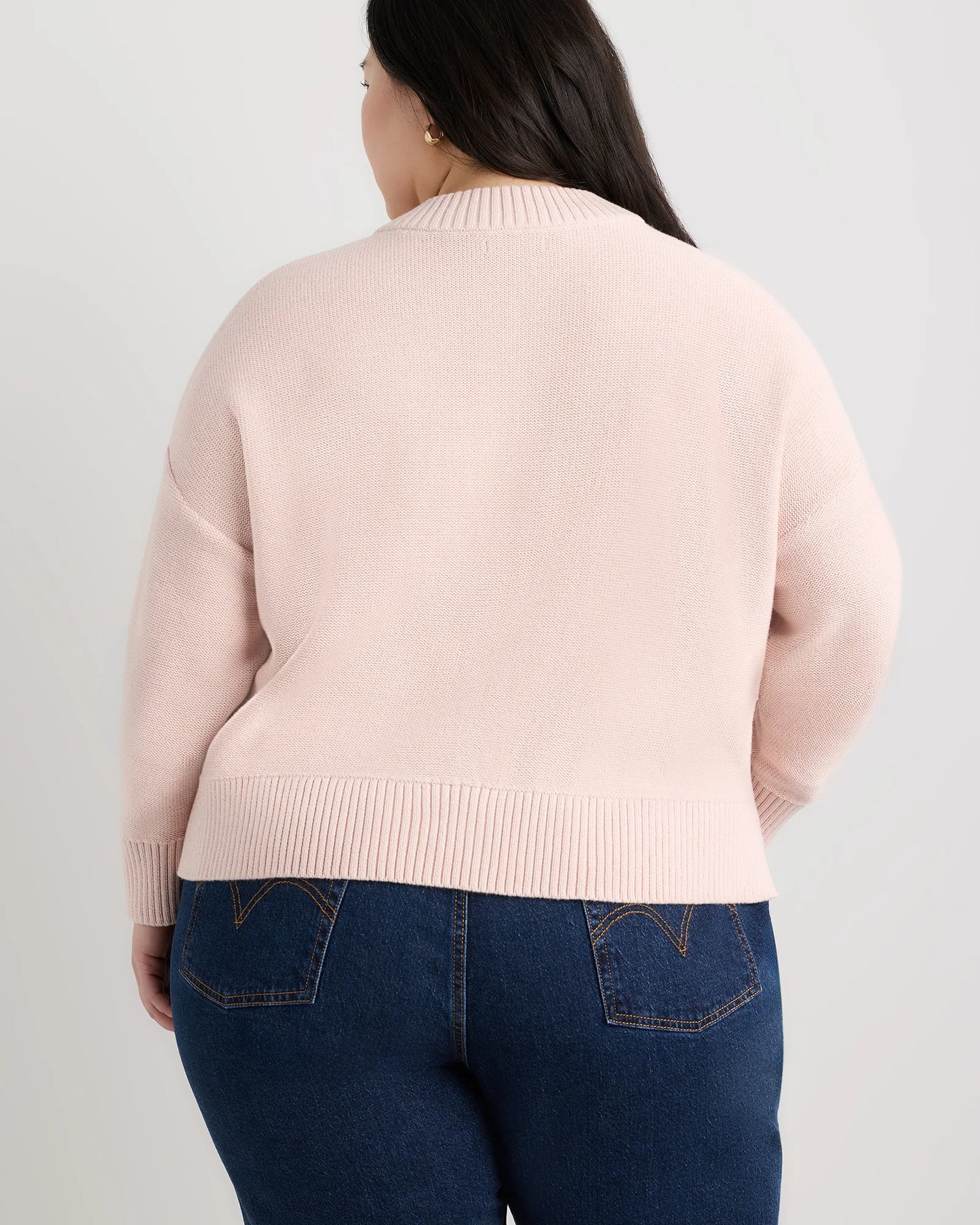 100% Organic Cotton Cropped Cardigan - 1X / Speckled Beige