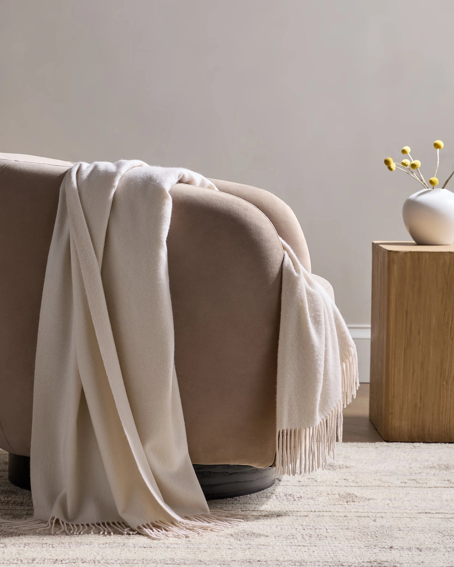 Mongolian Cashmere Throw - 50x60 / Heather Grey