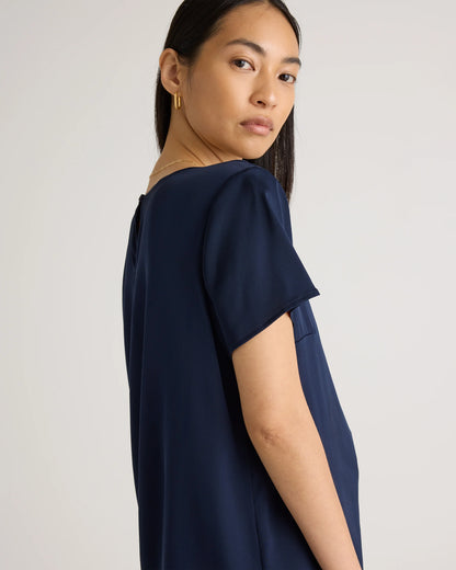 Washable Stretch Silk Tee - XS / Deep Orchid Purple