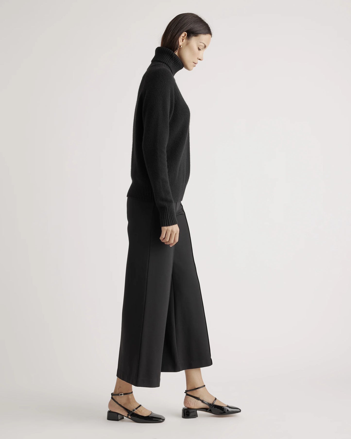 100% Yak Wool Turtleneck Sweater - XS / Heather Brown