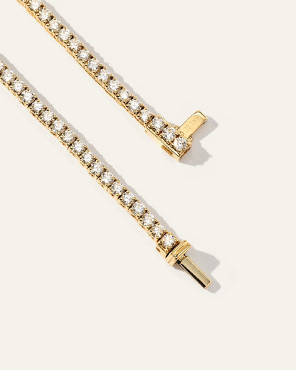 14K Gold Lab Grown Diamond Tennis Necklace - 7ctw - 16" / Yellow Gold