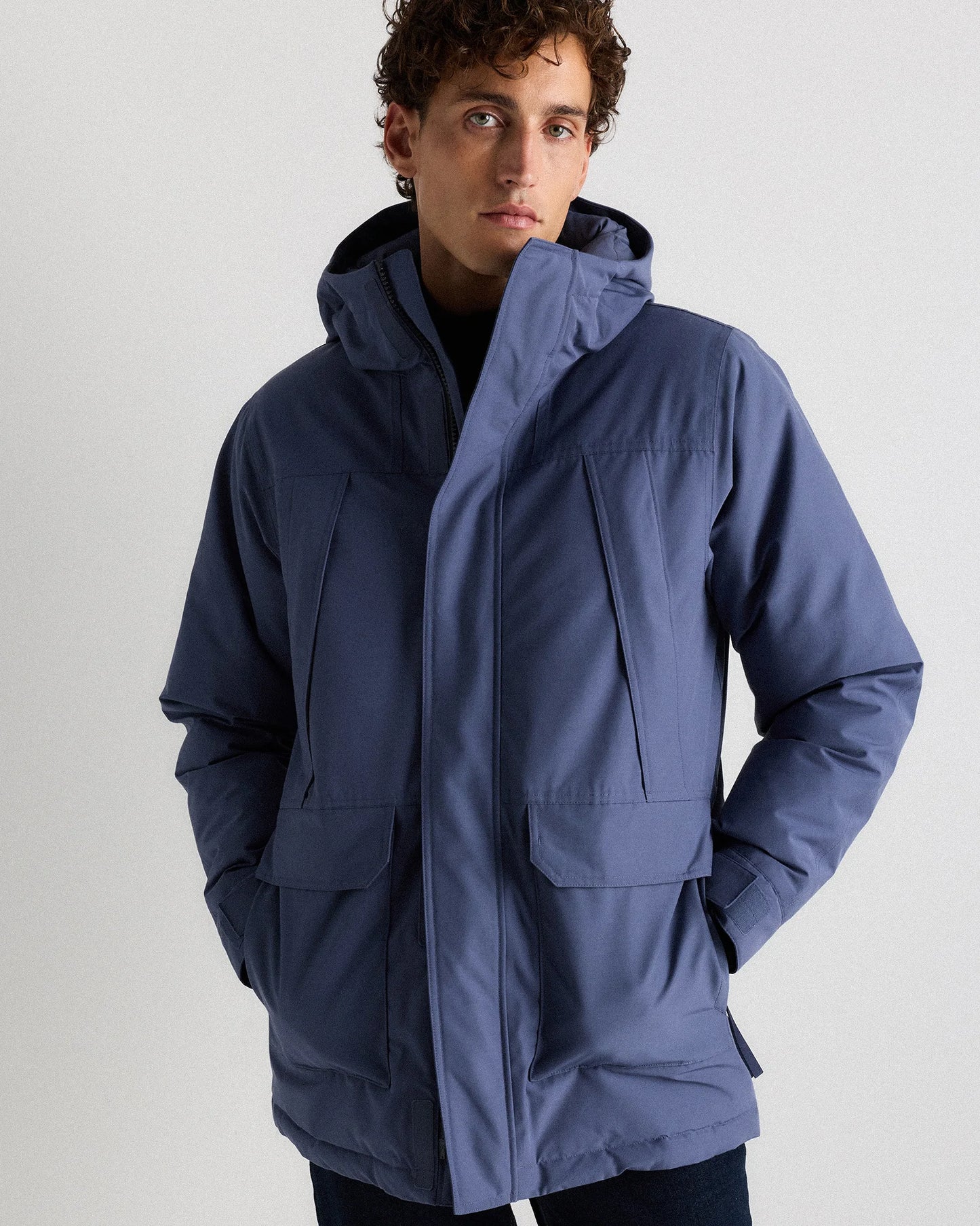 Responsible Down Hooded Parka - S / Storm Blue