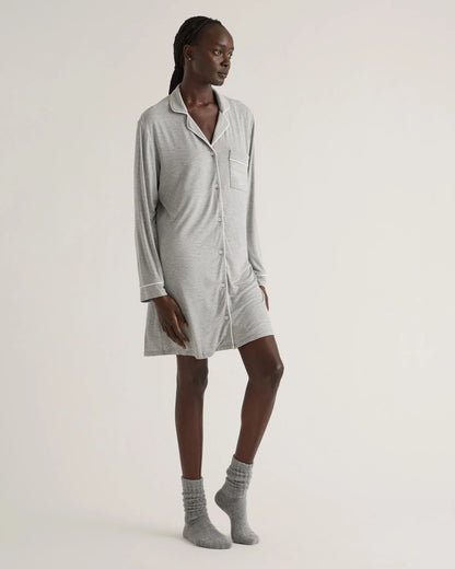 Bamboo Jersey Sleep Shirt - XS / Rhubarb