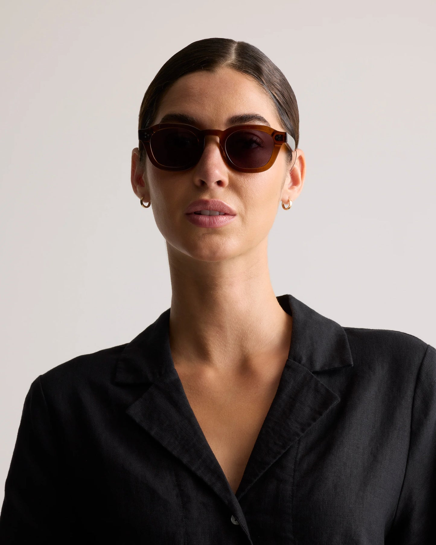 Maldives Polarized Acetate Sunglasses - One Size / Clear Spice with Grey lens