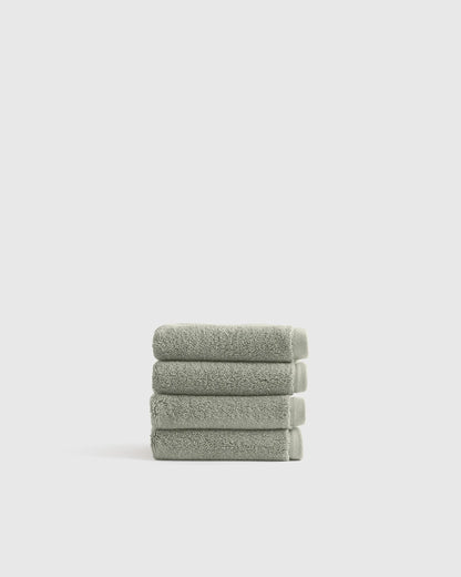 Plush Organic Turkish Cotton Washcloth (Set of 4) - One Size / White