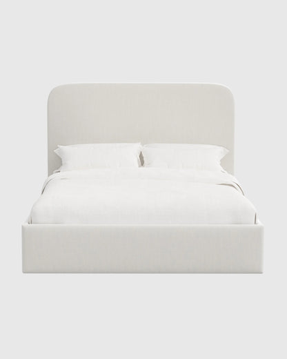 Curved Bed in Performance Velvet - Full / Walnut