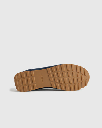 Italian Leather and Suede Retro Runner - 7 / Dark Navy