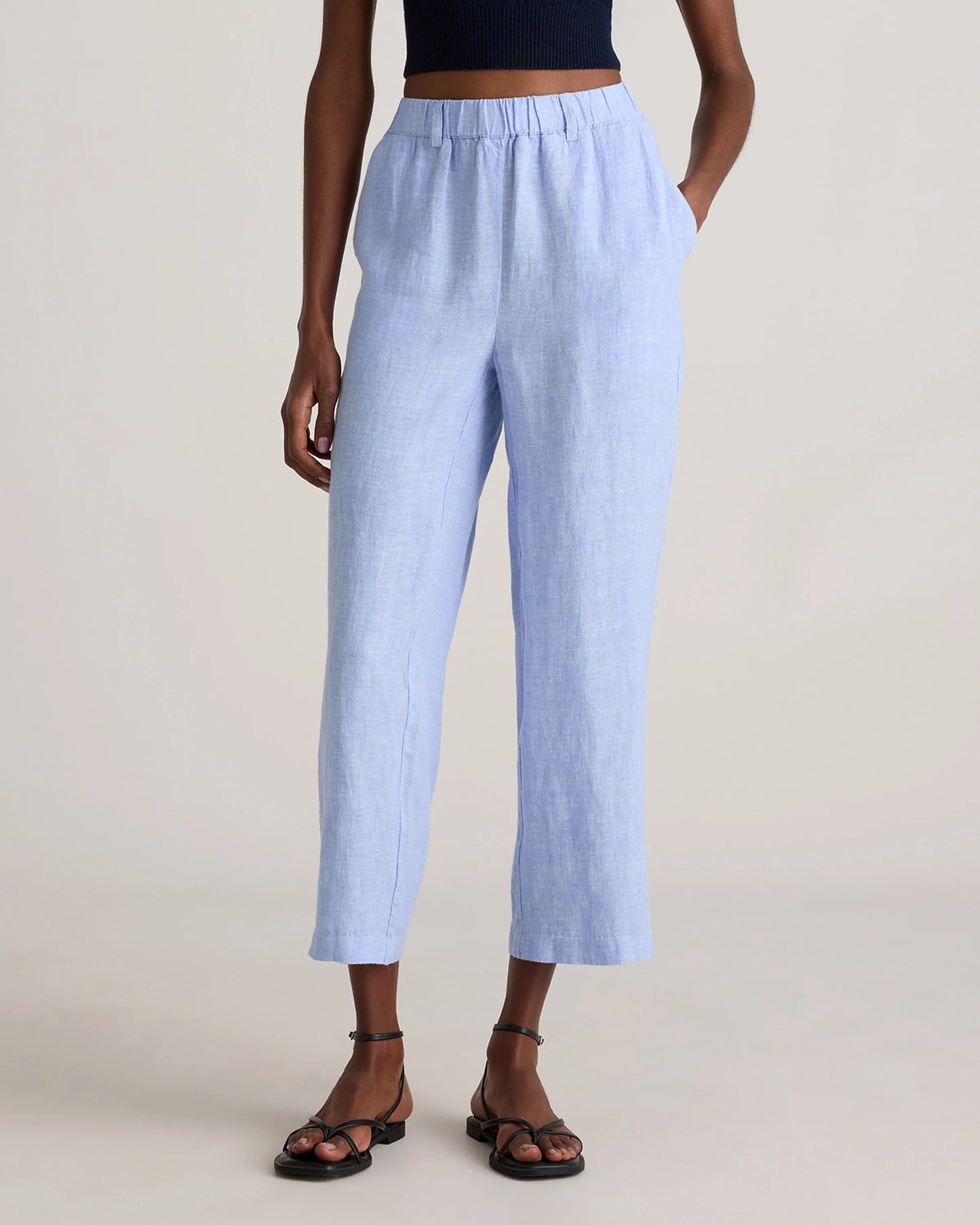 100% European Linen Pants - XS / White