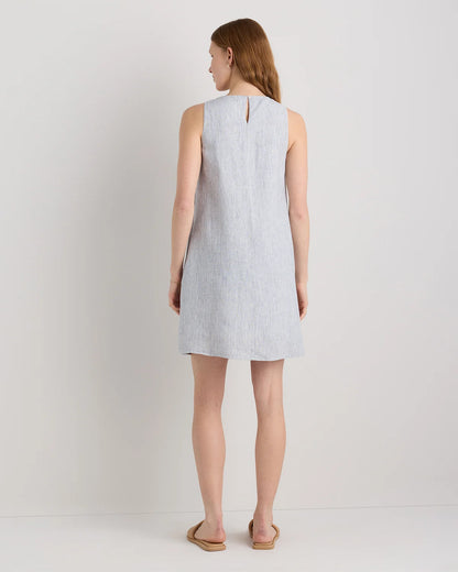 100% European Linen Tank Mini Dress - XS / Deep Navy
