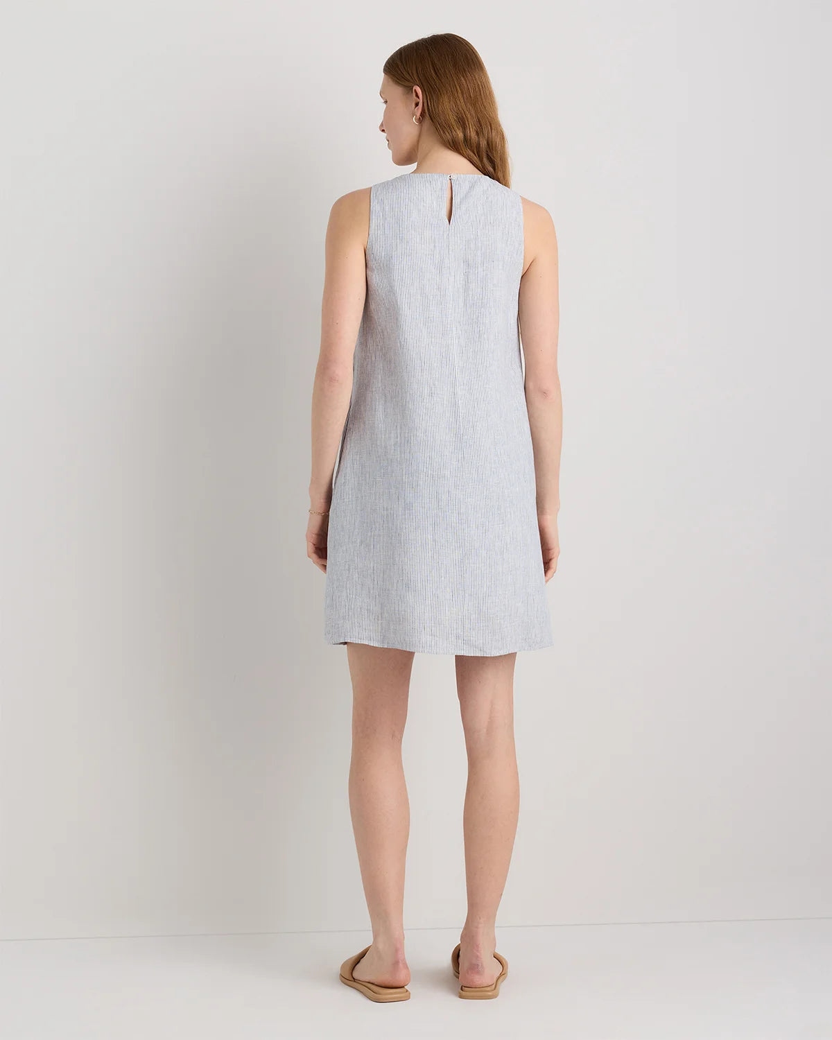 100% European Linen Tank Mini Dress - XS / Martini Olive