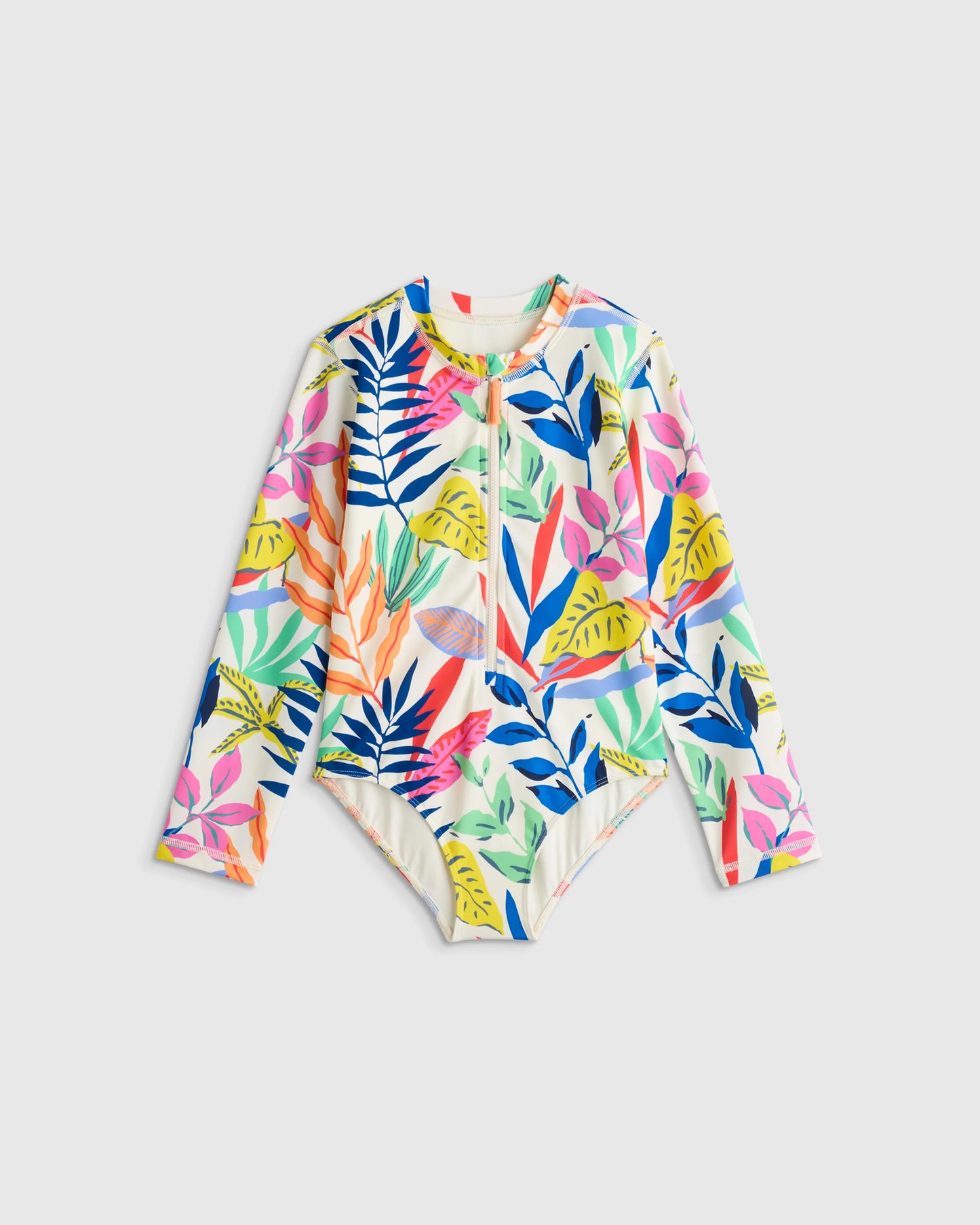 Long Sleeve Zip-Up Swimsuit - 6 / Happy Floral
