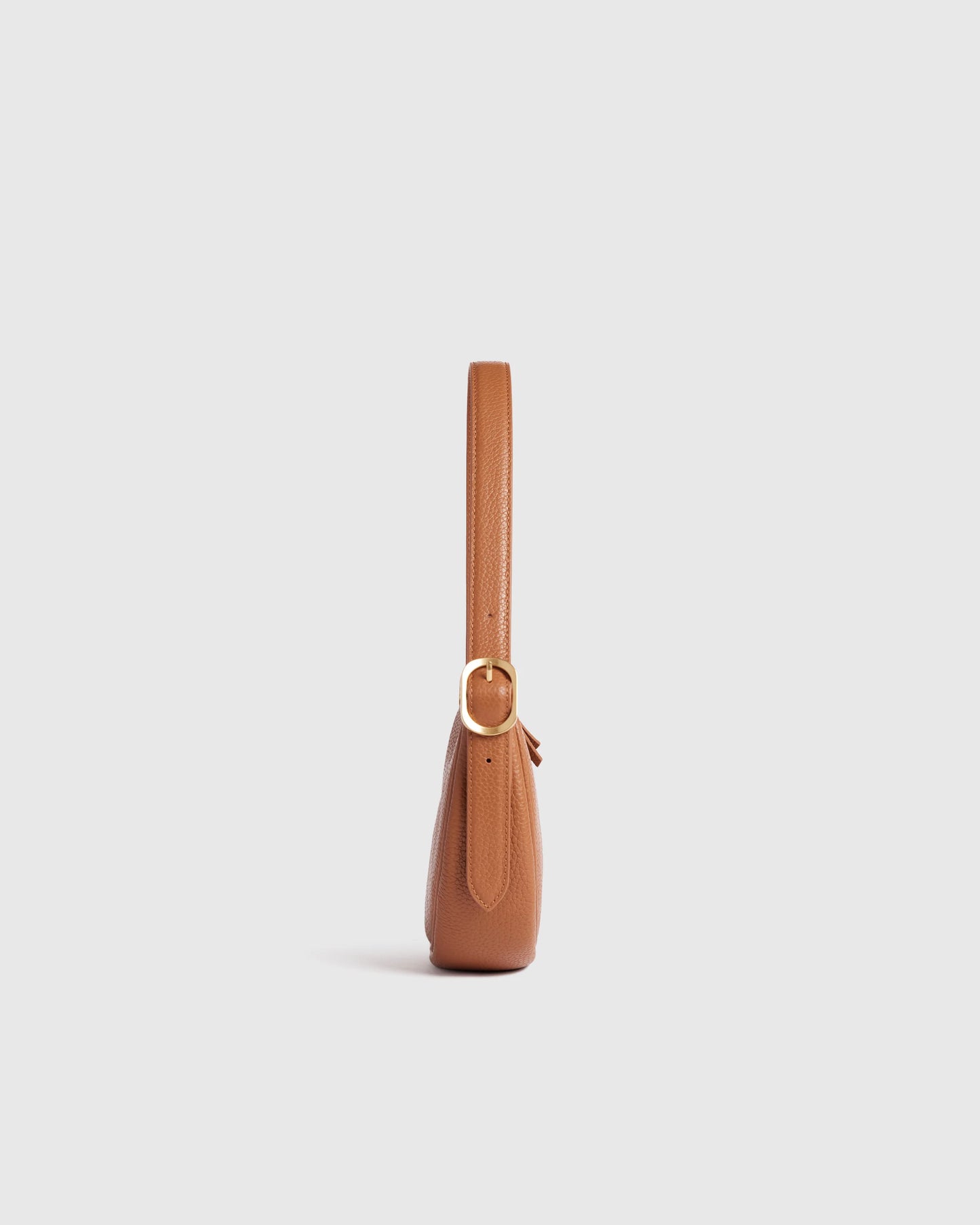 Italian Leather Mini Crescent Shoulder Bag - One Size / Espresso Brown