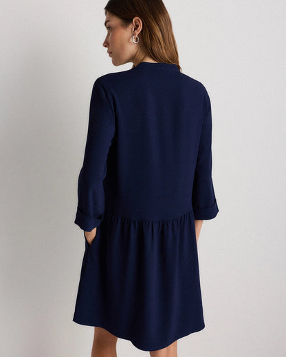 Fluid Crepe Shirt Dress - XS / Wine Tasting Red