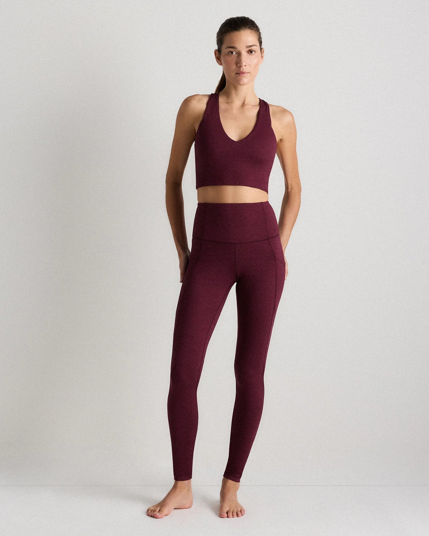 Ultra-Soft V-Neck Cropped Tank - XS / Heather Navy