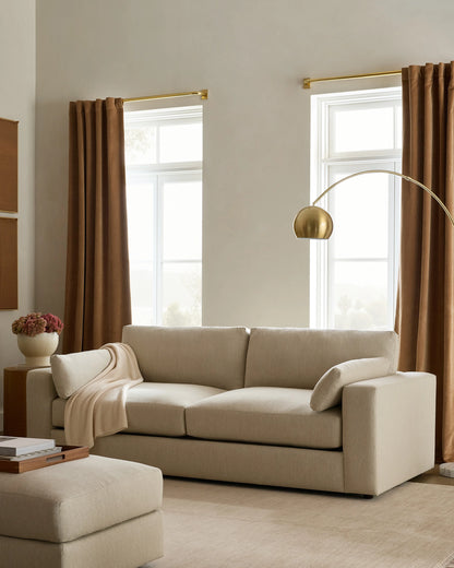 Ashford Deep Seat Sofa in Performance Chenille Linen Blend - 7ft / Snow