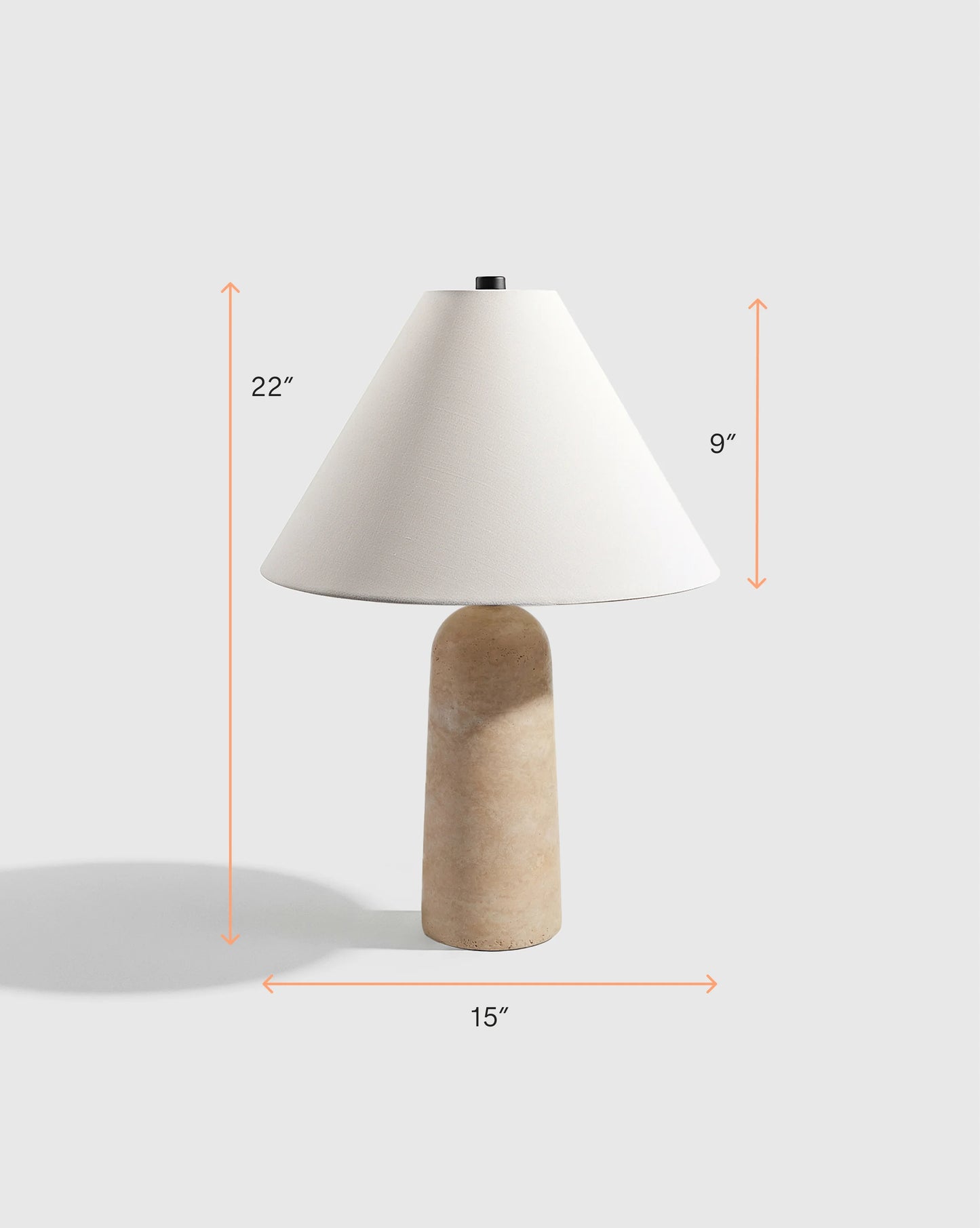 Travertine Table Lamp - Dome / Beige