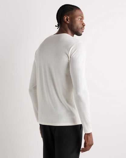 100% Merino Wool All-Season Long Sleeve Base Layer Tee - XS / Off-White