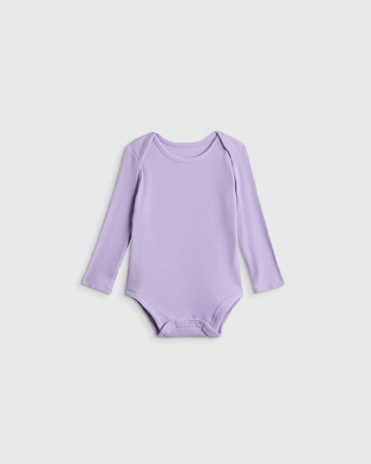 Softest Rib Long Sleeve Bodysuit - 0-3M / Violet Mist