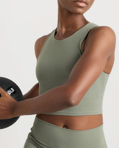 Ultra-Form High-Neck Cropped Tank - XS / Black Camo